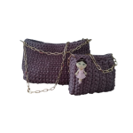Kit Mãe & Filha – Bolsas Artesanais em Fio de Malha | Cor Uva