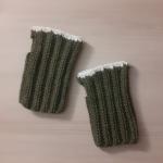 Luvas sem dedo SK em crochê - Verde