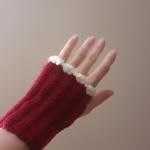 Luvas sem dedo SK em crochê - Vermelha